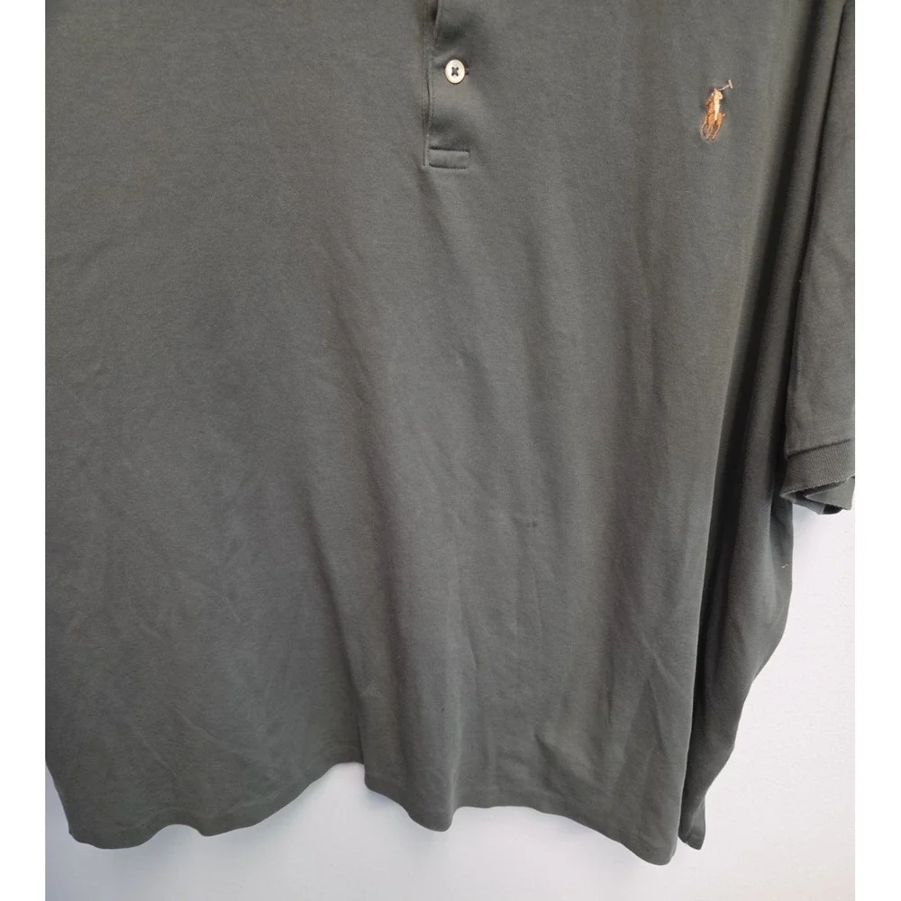 Polo Ralph Lauren Shirt Mens 4XB Polo Pima Soft Cotton Flesh Pony Olive